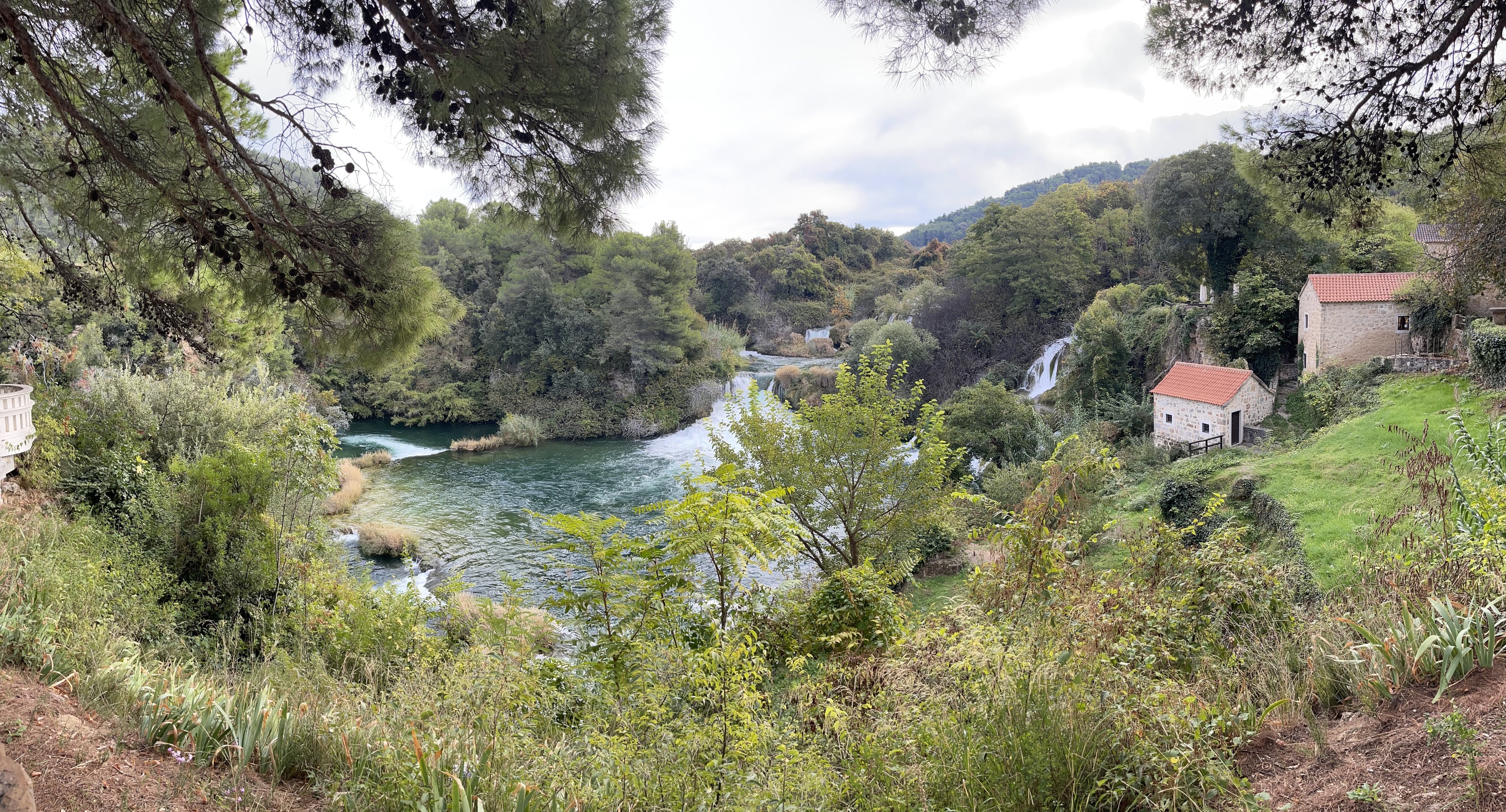 Watermills and cascades along the Skradinski Buk loop in Krka National Park.