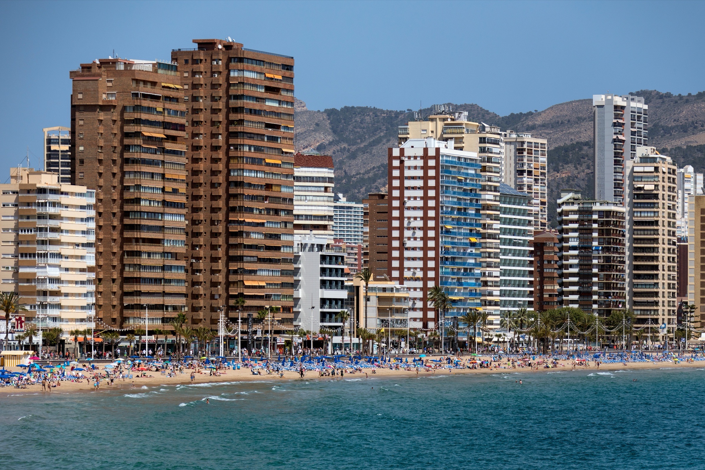 Benidorm towers and beaches on the Costa Blanca.
