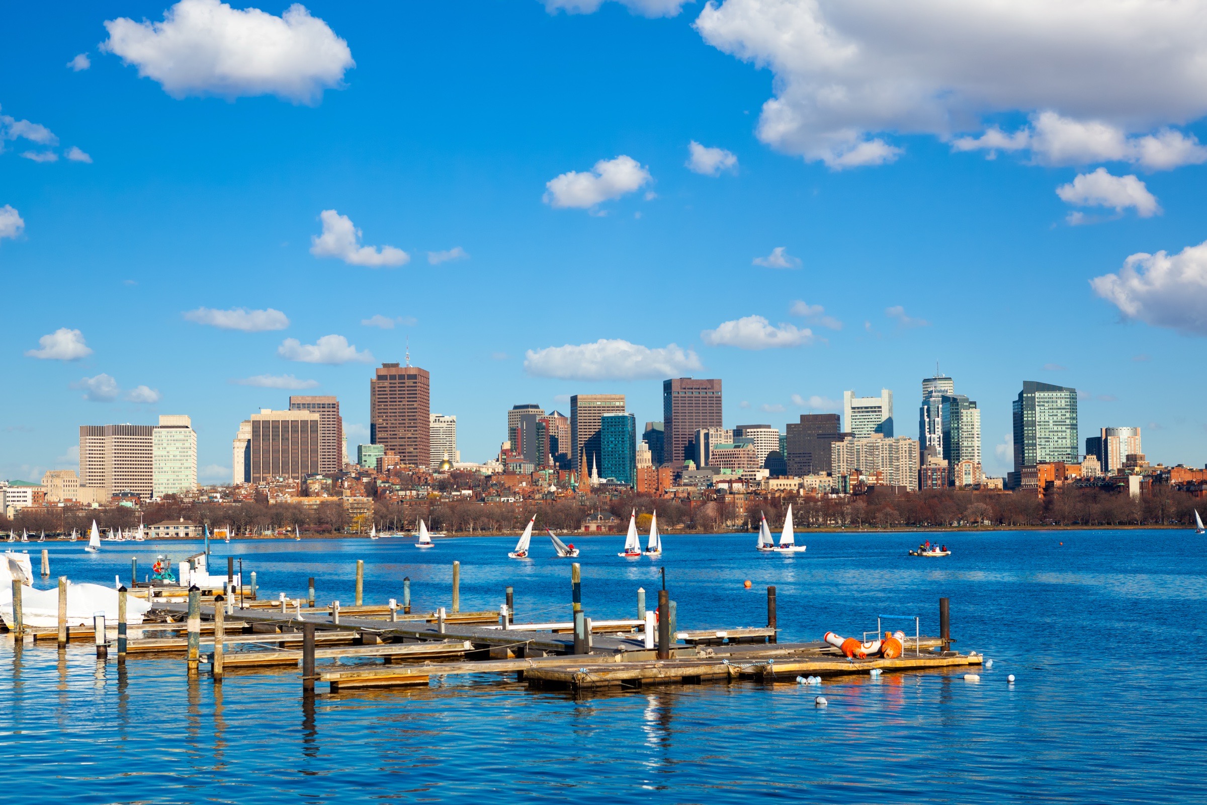 Boston skyline over the Charles River.