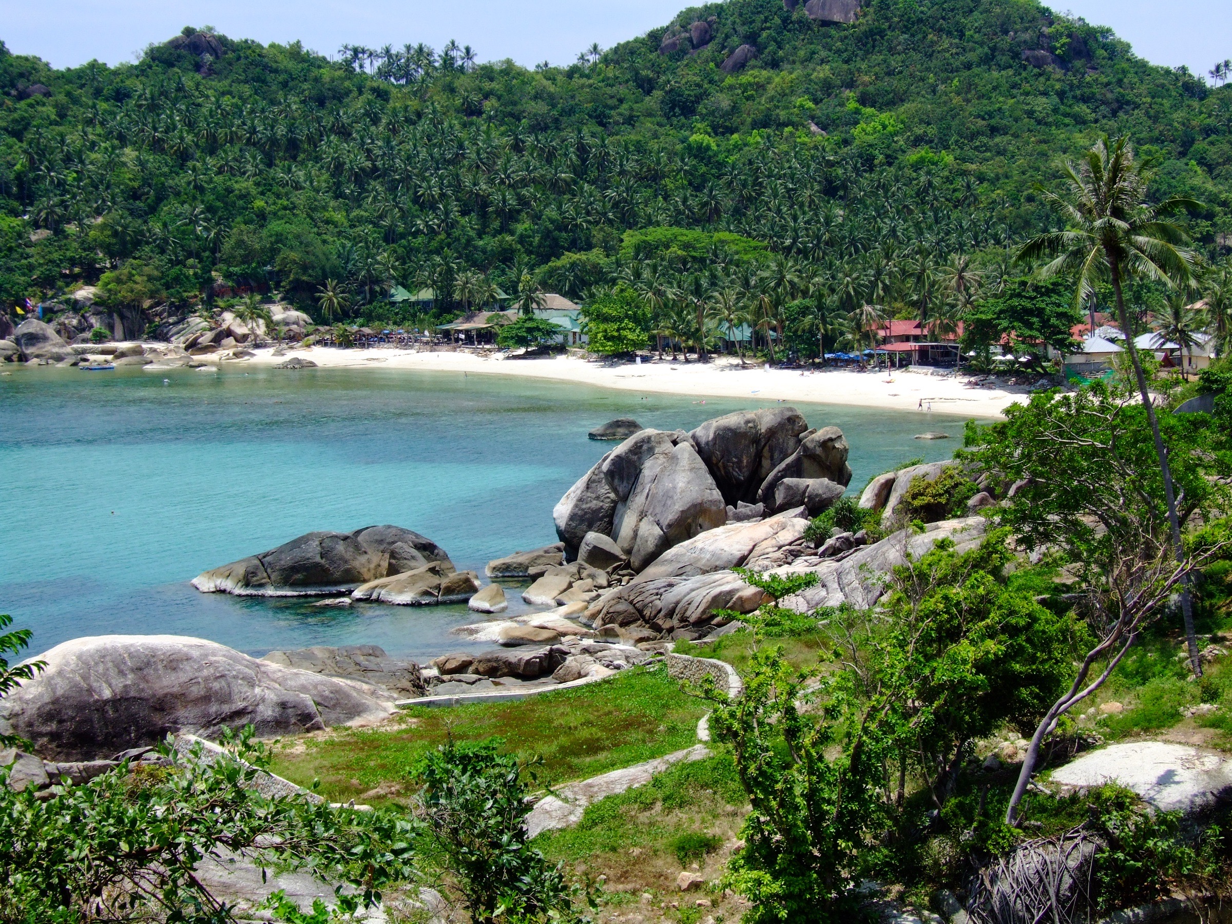 Koh Samui coastline and tropical hills.