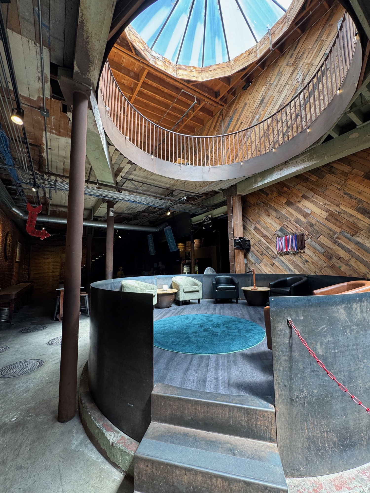 The mezzanine wrap around the production volume.